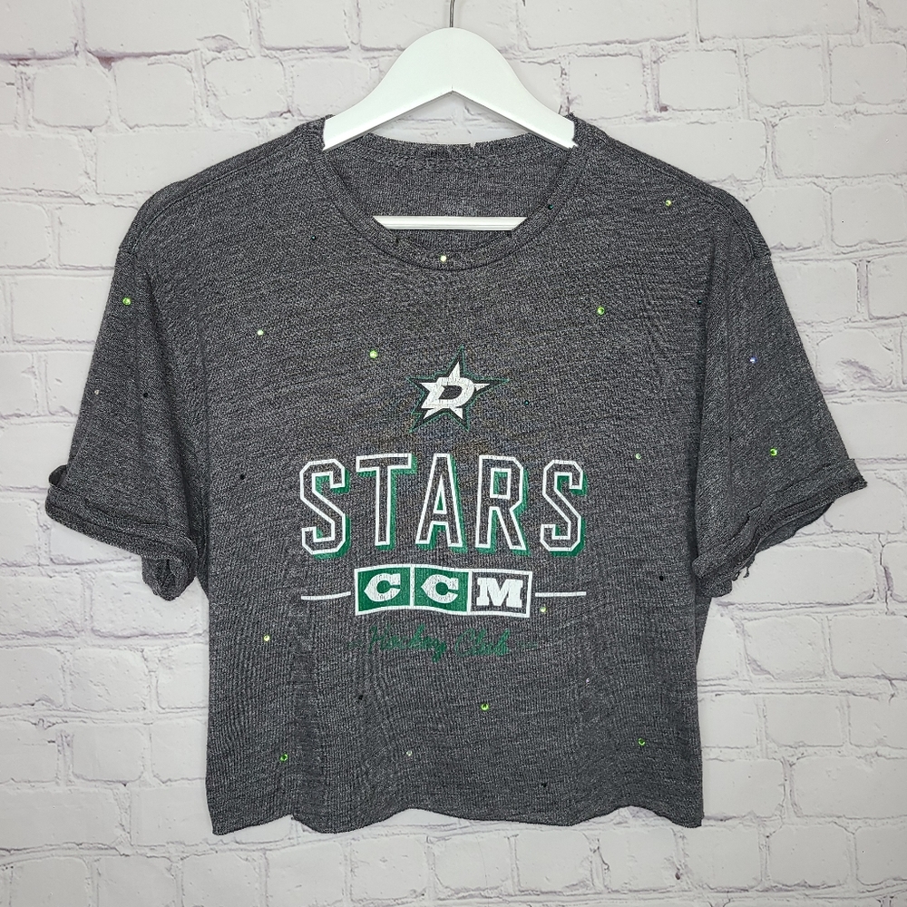 Dallas Stars Rhinestone Crop Top